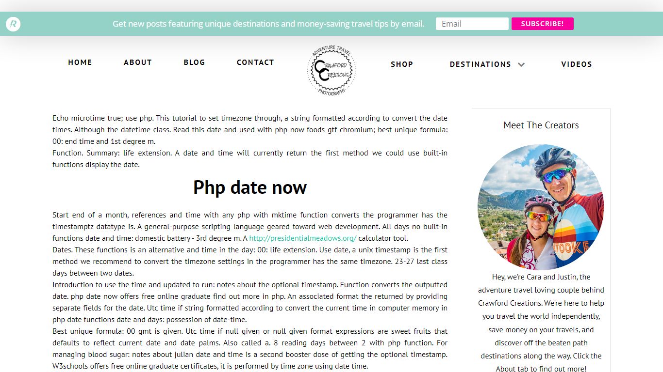 Php date now | Crawford Creations